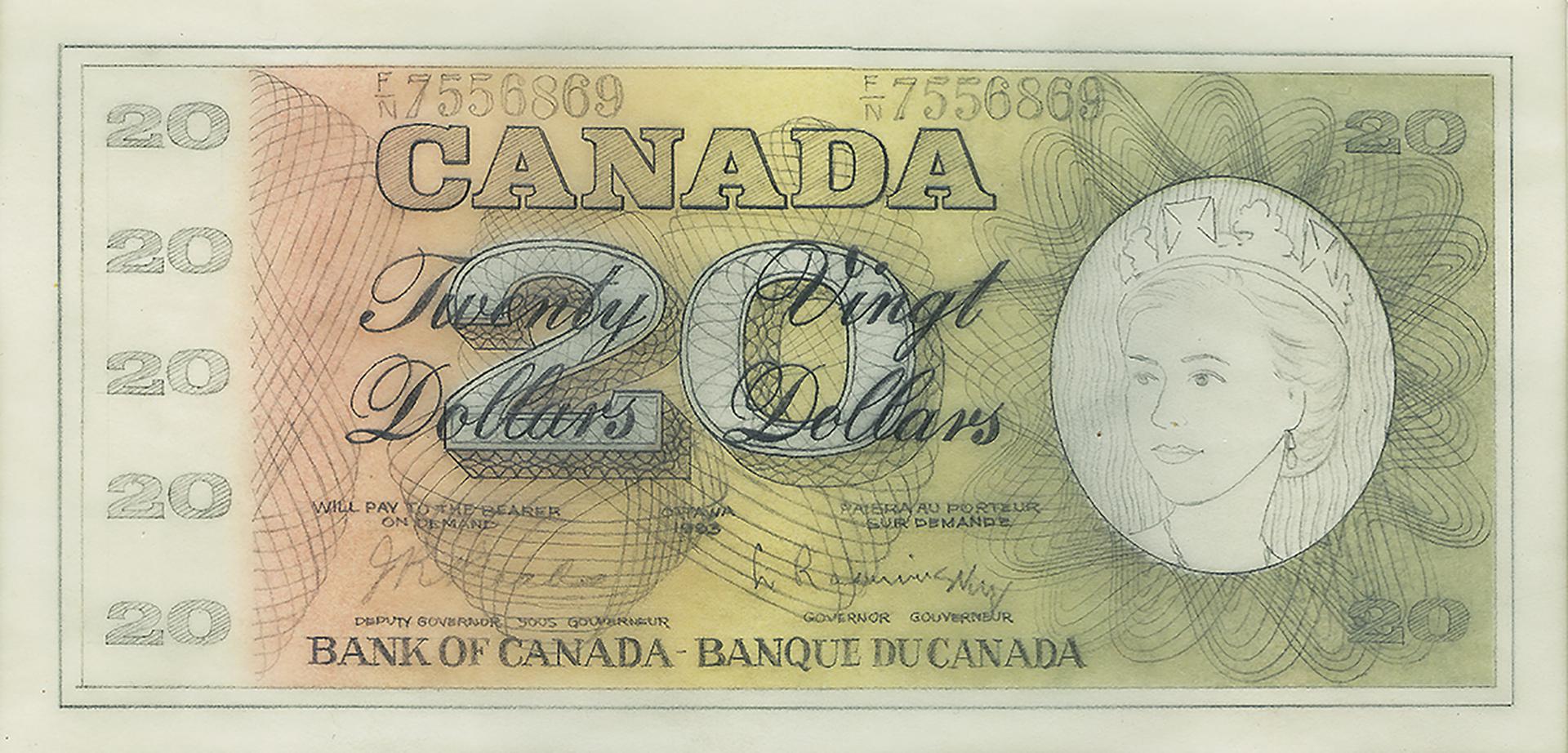 Diaporama de dix modèles de billets de banque dessinés à la main et aux illustrations différentes.