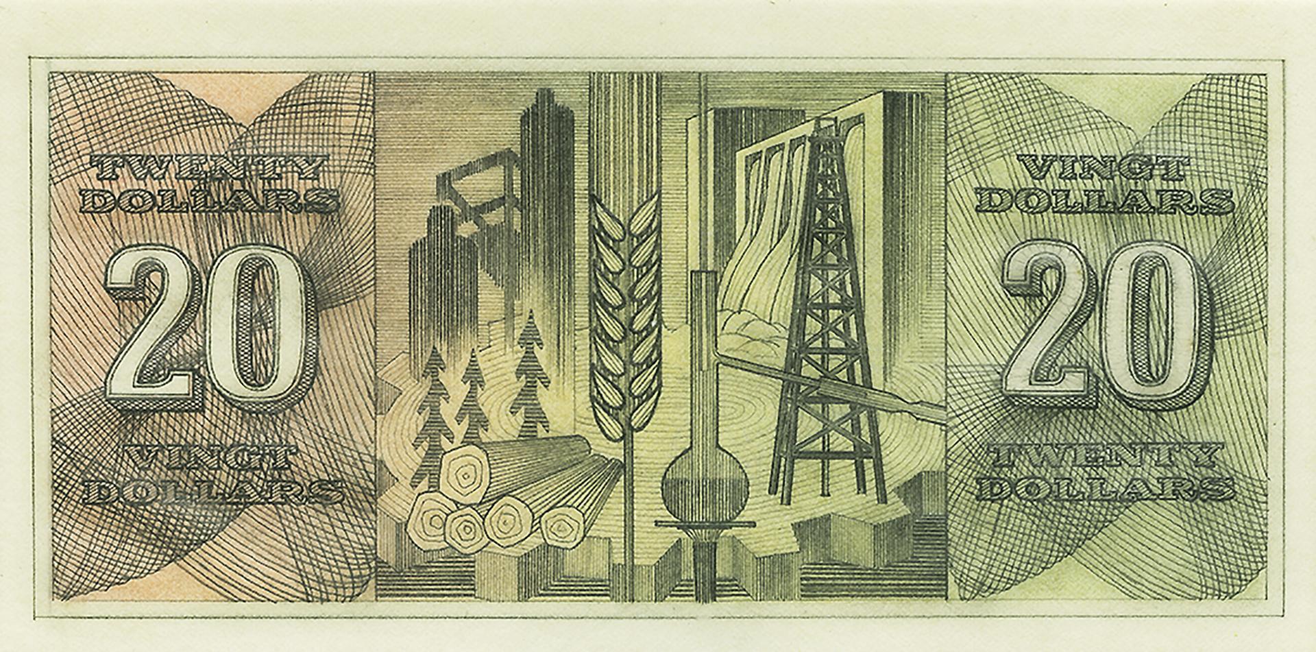 Diaporama de dix modèles de billets de banque dessinés à la main et aux illustrations différentes.