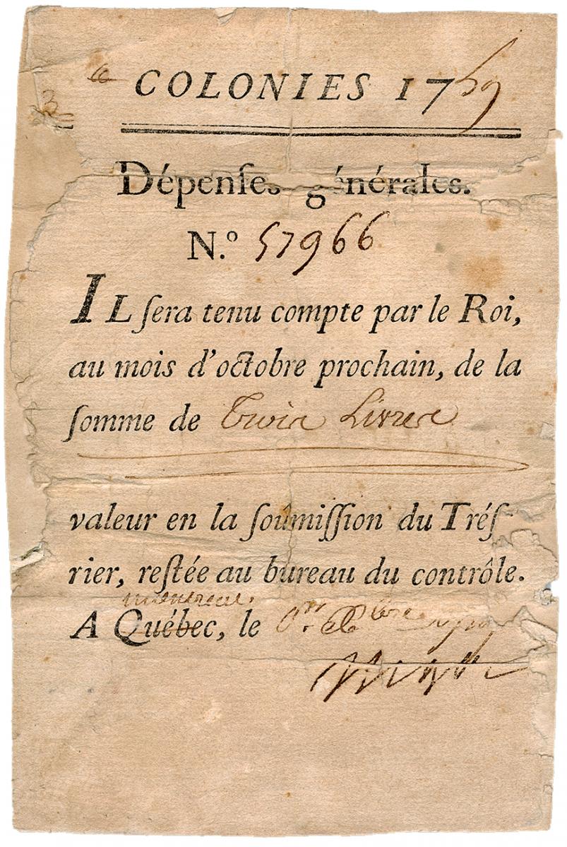 Document jauni et froissé orienté à la verticale, encre noire, signatures et chiffres.