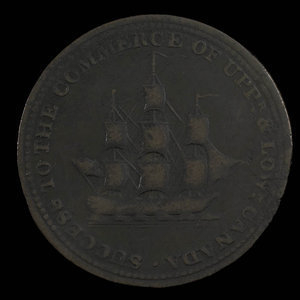 Canada, inconnu, 1/2 penny : 1814