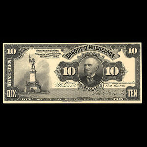 Canada, Banque d'Hochelaga, 10 piastres : 2 mai 1898