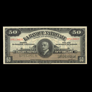 Canada, La Banque Nationale, 50 dollars : 2 novembre 1922