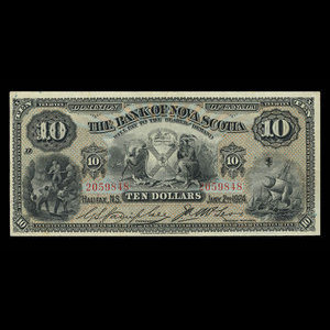Canada, Banque Nouvelle-Écosse, 10 dollars : 2 janvier 1924
