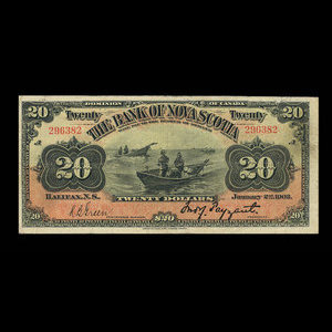Canada, Banque Nouvelle-Écosse, 20 dollars : 2 janvier 1903