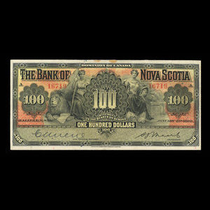 Canada, Banque Nouvelle-Écosse, 100 dollars : 2 janvier 1929