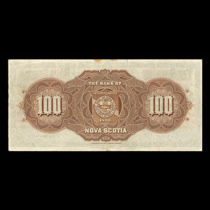 Canada, Banque Nouvelle-Écosse, 100 dollars : 2 janvier 1929