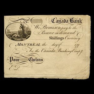 Canada, Canada Bank, aucune dénomination : 1793