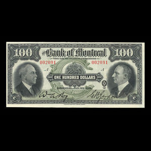 Canada, Banque de Montréal, 100 dollars : 2 janvier 1931