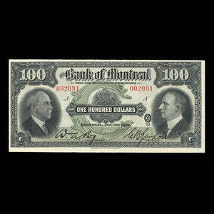 Canada, Banque de Montréal, 100 dollars : 2 janvier 1931
