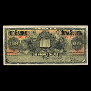 Canada, Banque Nouvelle-Écosse, 100 dollars : 2 janvier 1925