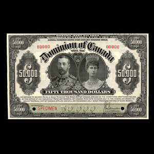 Canada, Dominion du Canada, 50,000 dollars : 2 janvier 1924