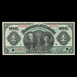 Canada, Dominion du Canada, 1 dollar : 3 janvier 1911