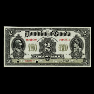 Canada, Dominion du Canada, 2 dollars : 2 janvier 1914