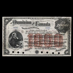 Canada, Dominion du Canada, 1,000 dollars : 2 juillet 1896