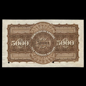 Canada, Dominion du Canada, 5,000 dollars : 2 janvier 1901