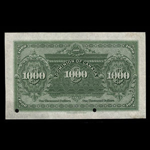 Canada, Dominion du Canada, 1,000 dollars : 2 janvier 1924