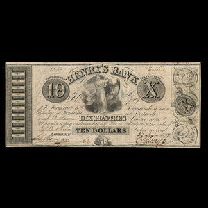 Canada, Henry's Bank, 10 piastres : 27 juin 1837