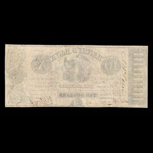 Canada, Henry's Bank, 10 piastres : 27 juin 1837