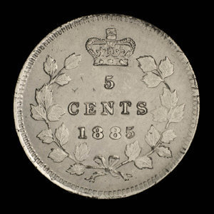 Canada, Victoria, 5 cents : 1885