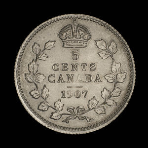 Canada, Édouard VII, 5 cents : 1907