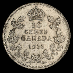 Canada, Georges V, 10 cents : 1916