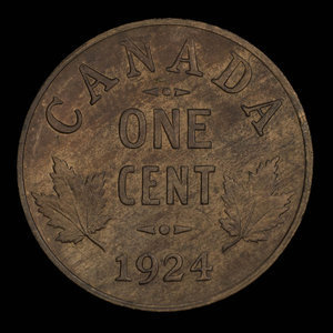 Canada, Georges V, 1 cent : 1924