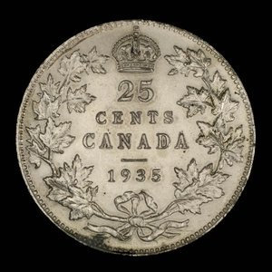 Canada, Georges V, 25 cents : 1935