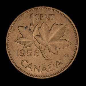Canada, Élisabeth II, 1 cent : 1956