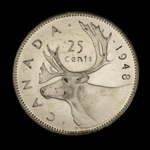 Canada, Georges VI, 25 cents : 1948