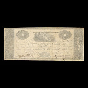 Canada, Bank of Upper Canada (Kingston), 2 dollars : 1 janvier 1820