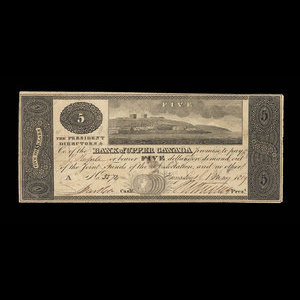 Canada, Bank of Upper Canada (Kingston), 5 dollars : 1 mai 1819