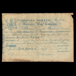 Canada, Compagnie de la Baie d'Hudson, 1 shilling : 1840