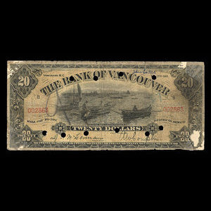 Canada, Bank of Vancouver, 20 dollars : 2 mai 1910