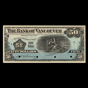 Canada, Bank of Vancouver, 50 dollars : 2 mai 1910