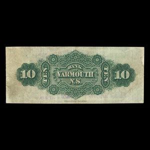 Canada, Bank of Yarmouth, 10 dollars : 1 juillet 1891