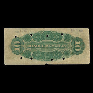 Canada, Banque de St. Jean, 10 dollars : 1 avril 1881