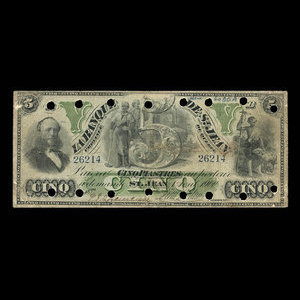 Canada, Banque de St. Jean, 5 dollars : 1 avril 1900