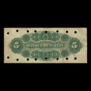 Canada, Banque de St. Jean, 5 dollars : 1 avril 1900