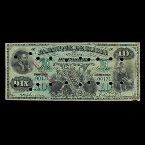 Canada, Banque de St. Jean, 10 dollars : 1 avril 1906