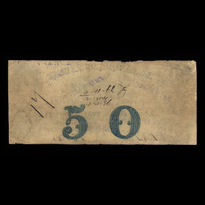 Canada, Banque du Peuple (People's Bank), 50 dollars : 1 mars 1845