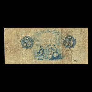 Canada, Banque du Peuple (People's Bank), 5 dollars : 2 mai 1882