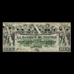 Canada, Banque du Peuple (People's Bank), 10 dollars : 2 mai 1882