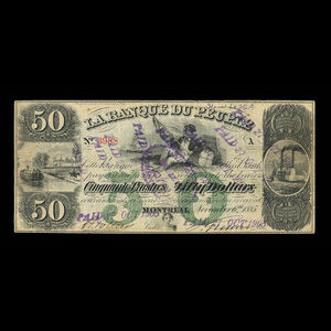 Canada, Banque du Peuple (People's Bank), 50 dollars : 6 novembre 1885