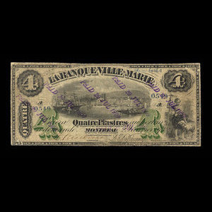 Canada, Banque Ville-Marie, 4 dollars : 2 janvier 1873