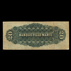 Canada, Banque Ville-Marie, 20 dollars : 2 janvier 1889