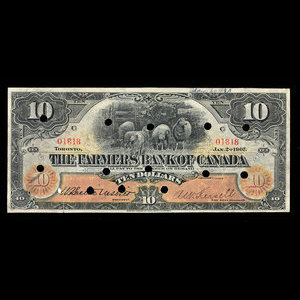 Canada, Farmers Bank of Canada, 10 dollars : 2 janvier 1907