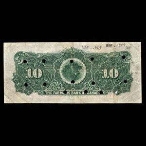 Canada, Farmers Bank of Canada, 10 dollars : 2 janvier 1907