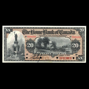 Canada, Home Bank of Canada, 20 dollars : 1 mars 1904