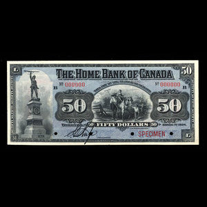 Canada, Home Bank of Canada, 50 dollars : 1 mars 1904