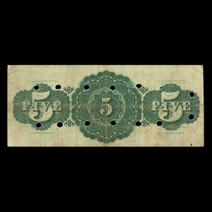 Canada, St. Stephen's Bank, 5 dollars : 1 février 1886